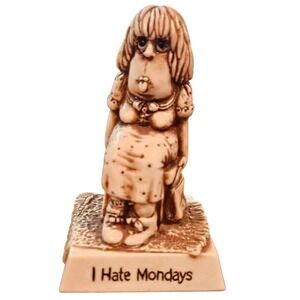 Vintage Russ Berrie I Hate Mondays Figurine Desk Decor Office Gift Gag 1976